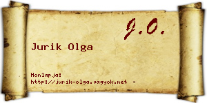Jurik Olga névjegykártya